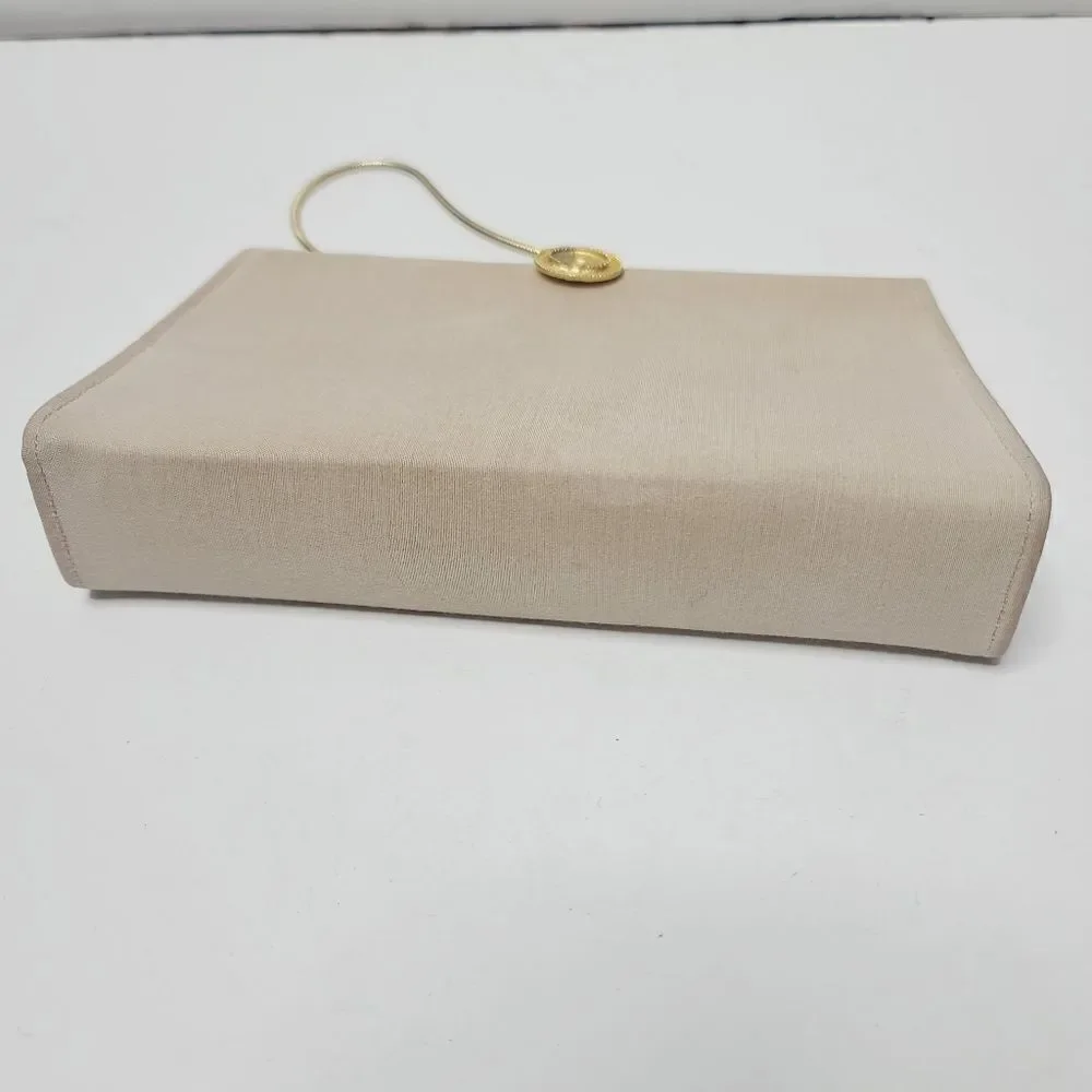 Vintage Classic Beige Neutral Structured Formal Evening Purse - Picture 10 of 16